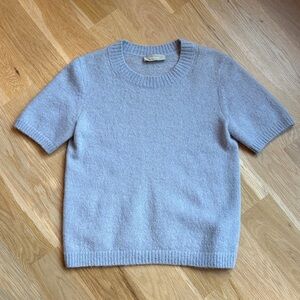 Everlane Women’s Alpaca Blend Crewneck Short Sleeve Sweater Periwinkle